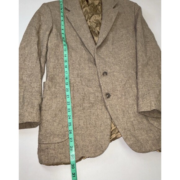 Vtg 90s Imperial by Haggar Wool Tweed Blazer Mens 44 L Regular Beige - Picture 8 of 9